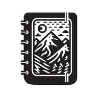 notebook silhouette logo design template vector