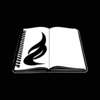 notebook silhouette logo design template vector