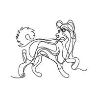 set of dogs one line art, dogs minimal line art, dogs continuous line art design style vector