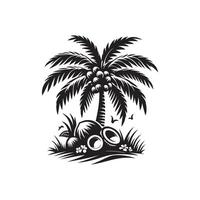 set of coconuts silhouette logo design vector