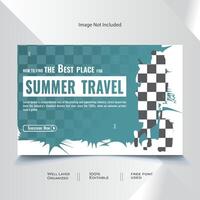 Modern Summer Travel Youtube Thamnail Design Template vector