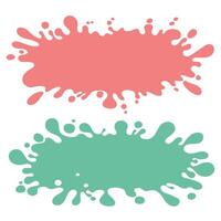 Color paint splatter. Colorful oval horizontal stains, abstract paints splashes and wet splats. shapes with splashes. vector