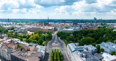 Aerial View of Riga, Latvia Showcasing City Layout and Architecture photo