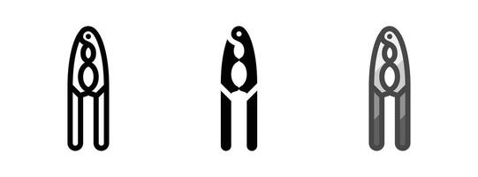 Multipurpose Nutcracker Icon in Outline, Glyph, Filled Outline Style vector