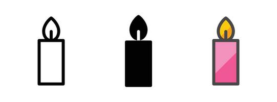 Multipurpose Candle Icon in Outline, Glyph, Filled Outline Style vector