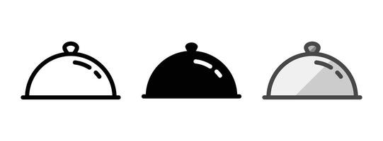 Multipurpose Serving Hood Icon in Outline, Glyph, Filled Outline Style vector