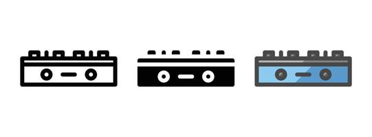 Multipurpose Stove Icon in Outline, Glyph, Filled Outline Style vector