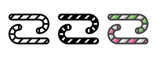 Multipurpose Candy Canes Icon in Outline, Glyph, Filled Outline Style vector