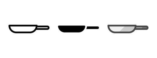 Multipurpose Pan Icon in Outline, Glyph, Filled Outline Style vector