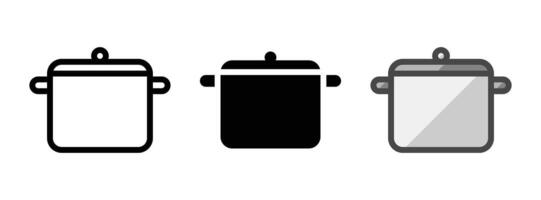 Multipurpose Pot Icon in Outline, Glyph, Filled Outline Style vector