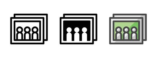 Multipurpose Photos Icon in Outline, Glyph, Filled Outline Style vector