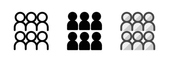 Multipurpose People Icon in Outline, Glyph, Filled Outline Style vector