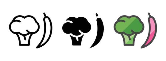 Multipurpose Vegetables Icon in Outline, Glyph, Filled Outline Style vector