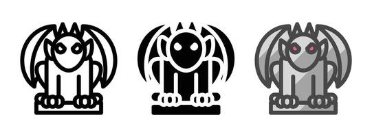 Multipurpose Gargoyle Icon in Outline, Glyph, Filled Outline Style vector