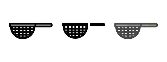 Multipurpose Strainer Icon in Outline, Glyph, Filled Outline Style vector