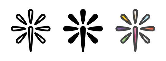 Multipurpose Fireworks Icon in Outline, Glyph, Filled Outline Style vector