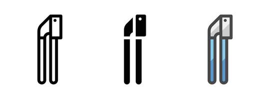 Multipurpose Garlic Press Icon in Outline, Glyph, Filled Outline Style vector