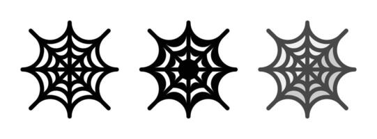 Multipurpose Spider Web Icon in Outline, Glyph, Filled Outline Style vector