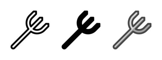 Multipurpose Pitchfork Icon in Outline, Glyph, Filled Outline Style vector