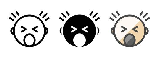 Multipurpose Scream Icon in Outline, Glyph, Filled Outline Style vector