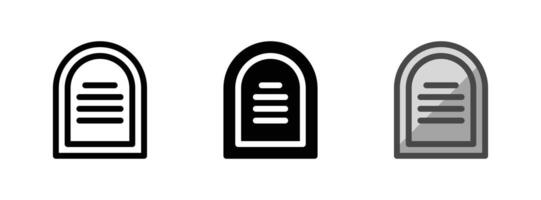 Multipurpose Tombstone Icon in Outline, Glyph, Filled Outline Style vector