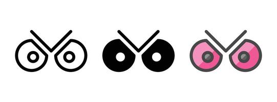 Multipurpose Eyes Icon in Outline, Glyph, Filled Outline Style vector