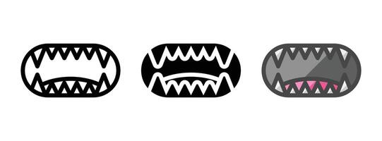 Multipurpose Fangs Icon in Outline, Glyph, Filled Outline Style vector