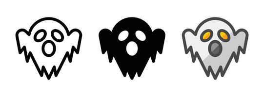 Multipurpose Ghost Icon in Outline, Glyph, Filled Outline Style vector