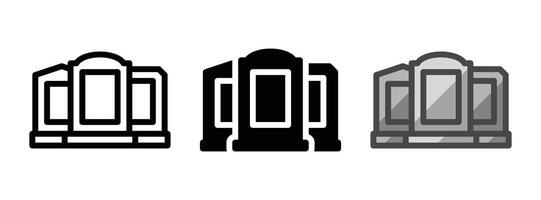 Multipurpose Cemetery Icon in Outline, Glyph, Filled Outline Style vector