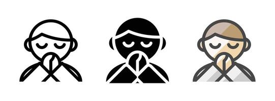 Multipurpose Prayer Icon in Outline, Glyph, Filled Outline Style vector