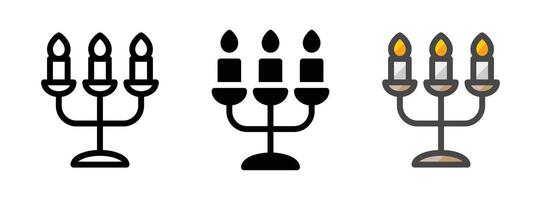Multipurpose Candles Icon in Outline, Glyph, Filled Outline Style vector