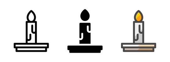 Multipurpose Candle Icon in Outline, Glyph, Filled Outline Style vector
