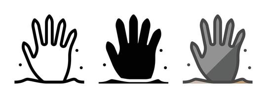 Multipurpose Hand Icon in Outline, Glyph, Filled Outline Style vector