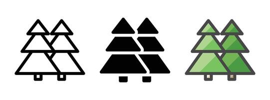 Multipurpose Trees Icon in Outline, Glyph, Filled Outline Style vector