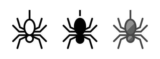 Multipurpose Spider Icon in Outline, Glyph, Filled Outline Style vector