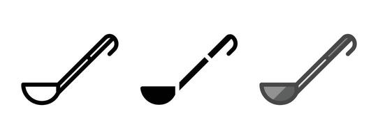 Multipurpose Ladle Icon in Outline, Glyph, Filled Outline Style vector
