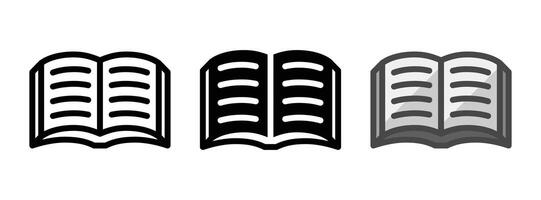 Multipurpose Book Icon in Outline, Glyph, Filled Outline Style vector