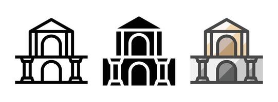 Multipurpose Crypt Icon in Outline, Glyph, Filled Outline Style vector