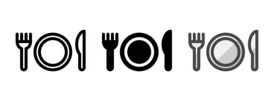 Multipurpose Tableware Icon in Outline, Glyph, Filled Outline Style vector