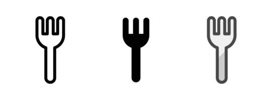 Multipurpose Fork Icon in Outline, Glyph, Filled Outline Style vector