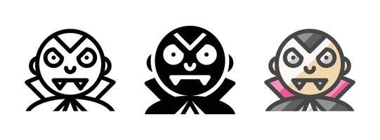 Multipurpose Vampire Icon in Outline, Glyph, Filled Outline Style vector