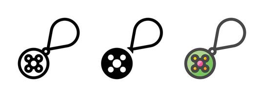 Multipurpose Amulet Icon in Outline, Glyph, Filled Outline Style vector
