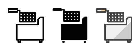 Multipurpose Fryer Icon in Outline, Glyph, Filled Outline Style vector