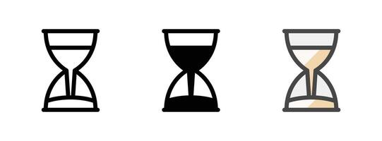 Multipurpose Hourglass Icon in Outline, Glyph, Filled Outline Style vector