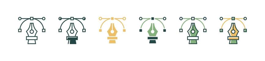 pen tool curve outline icon pointer drawing anchor symbol illustration create new creative drawing design for web and app signs vector
