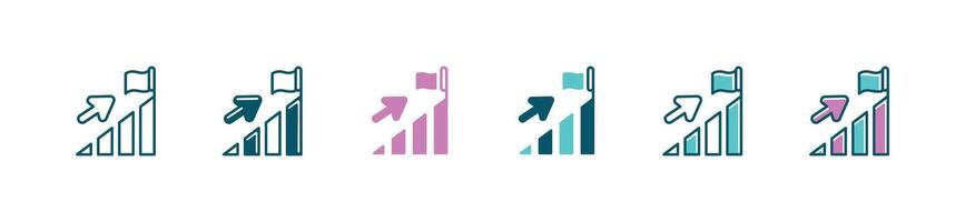 business mission go top flag icon success target strategy objective symbol illustration for web and app vector