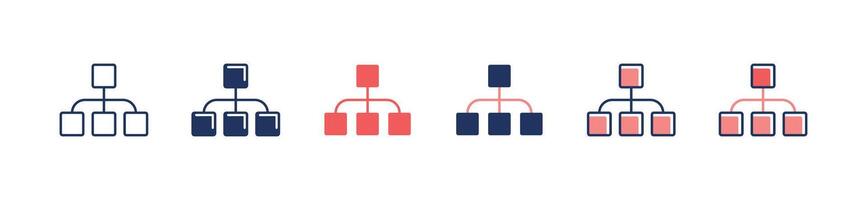 organization hierarchy management icon chart team diagram symbol illustration design vector