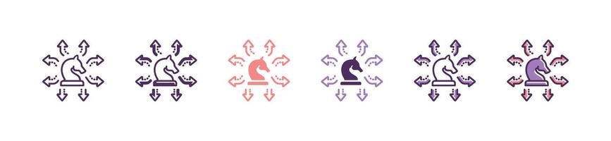 knight strategy decision business action icon solution move act based analysis implementation symbol illustration roadmap planning option design vector