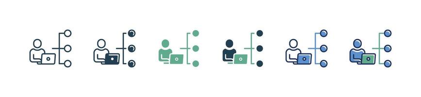 organization structure and task management icon business manager manage diagram hierarchy signs illustration design vector