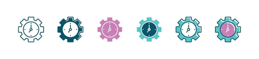 setting time management icon manage project deadline productivity with gears signs illustration design vector